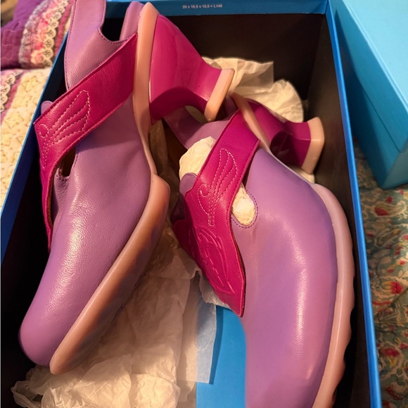 Fluevog slingbacks Fay.  Pink/purple colorway.  10.5 - Picture 4 of 6